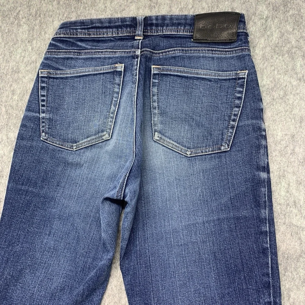 Bebe Women's Denim Blue Jeans Flare Mid Rise Size 28x31.5 - Picture 4 of 14